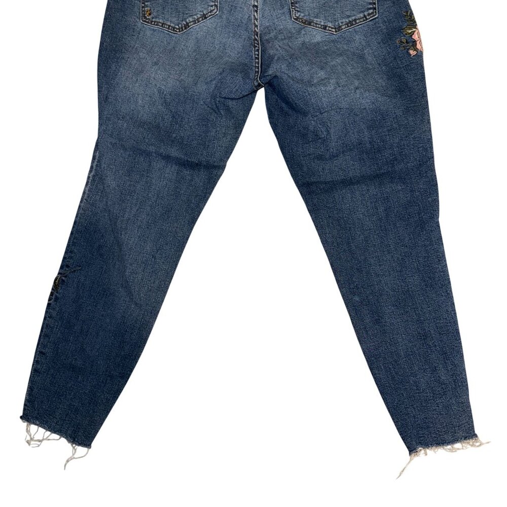 Kut from the Kloth Womens Plus Size 16W 26 Ankle Skinny Distressed Floral - Picture 7 of 8